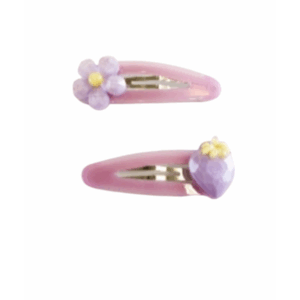 PURPLE Floral & Strawberry Hair Clip (SET)