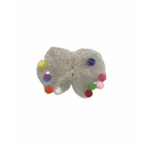 White O/S Pom Pom Hair Clip