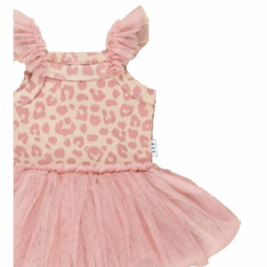 PEACH HUX FRILL RIB BALLET DRESS