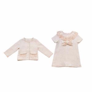 Floral Lace Trim Tweed Dress & Jacket
