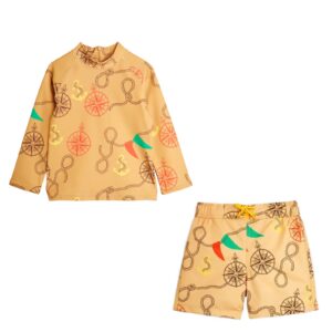 Nautical aop swim shorts & top