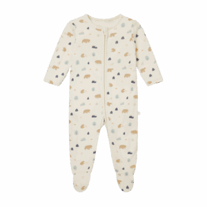 Bear Print Clever Zip Sleepsuit