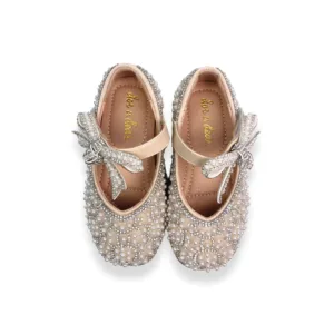 Bowtie Strap Jewel Flat Shoes
