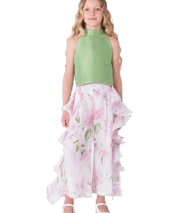 Ruffle Pants Floral Girls Outfit | 2 Pieces