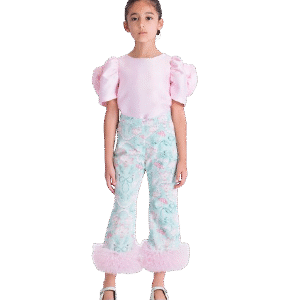Organza Ruffle Pants Girls Outfit | 2 Pieces