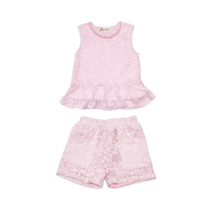 Pink Lace Vest & Short